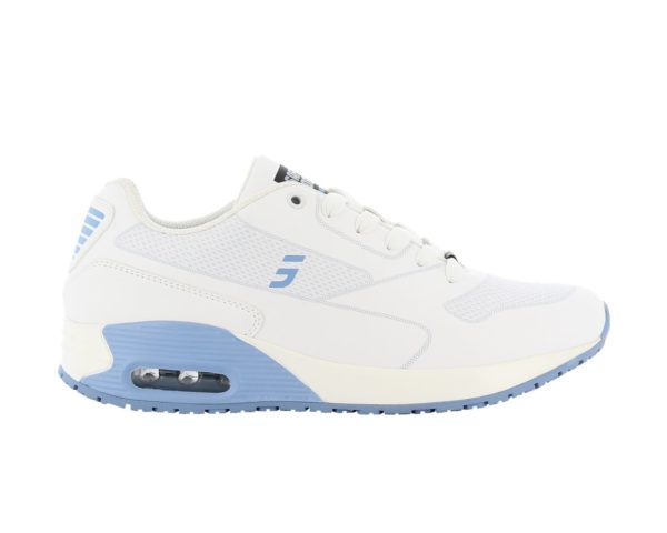 Ela Comfortable Trainer for Nurses in White with Blue