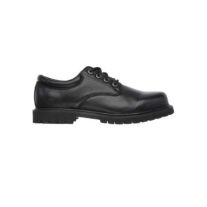 Men: ‘Cottonwood’ Elks, Slip-resistant Shoe in Black by Skechers For Work