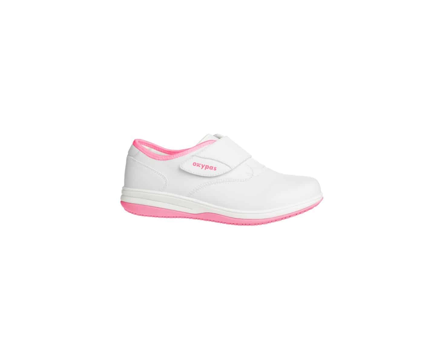 UK 6 Antistatic Nursing Shoes in White with Fuchsia Size EU 39 Oxypas Move Anais Slip-resistant 