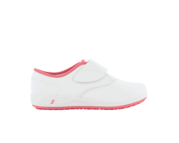 Eliane Shoe for Nurses in white with fuchsia