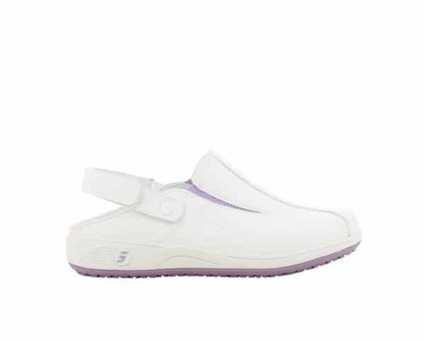 Carinne Nurses Clog in White with Lilac
